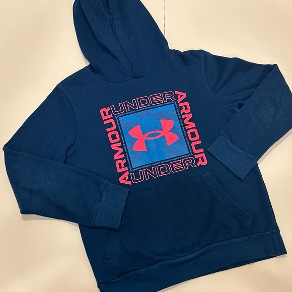 Under Armour Other - Under Armour Navy Hoodie with Red Logo